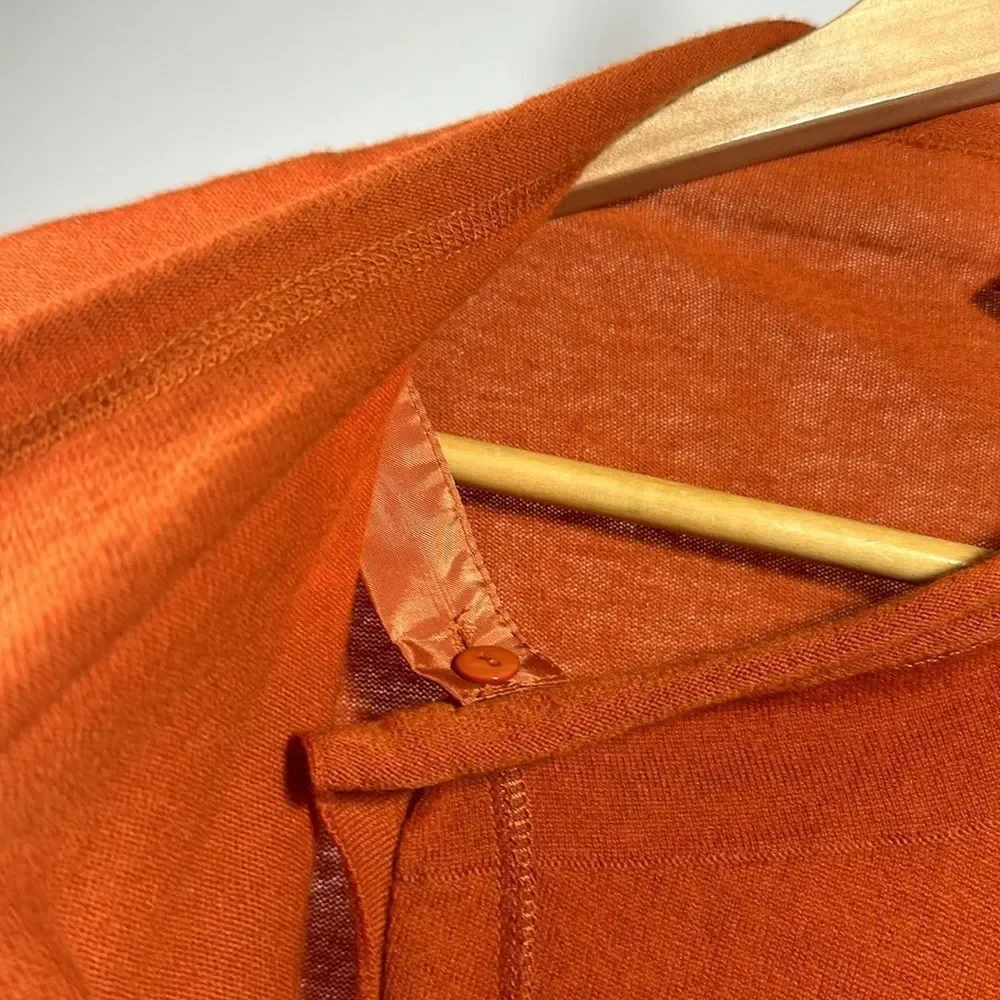 LAFAYETTE 148 Women's Asymmetric Button Wool Cardigan Sweater Orange Size Petite